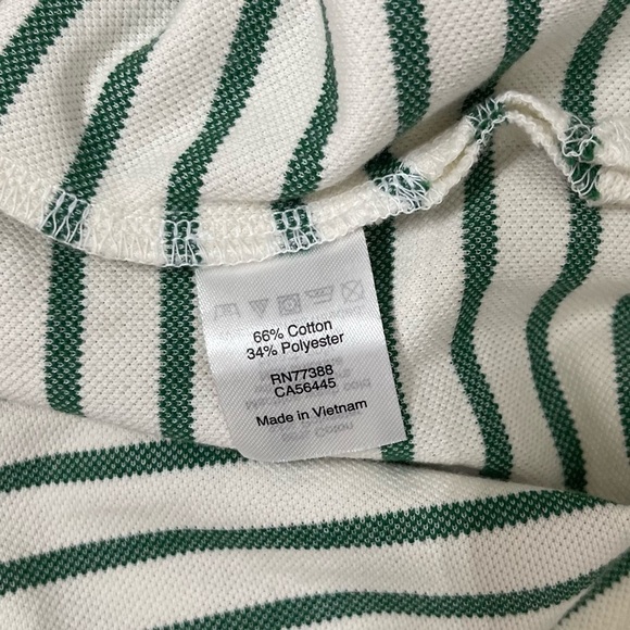 J. Crew Factory White Green Striped V Neck Cap Sleeve Dress Size Small - Picture 5 of 5